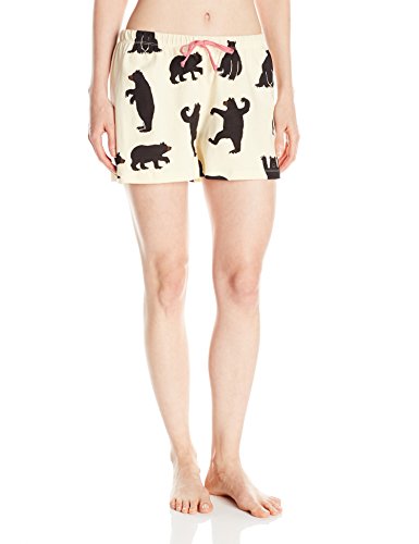 0775165939655 - LITTLE BLUE HOUSE BY HATLEY WOMEN'S LBH BLACK BEARS ON NATURAL BOXER, CREAM, LARGE