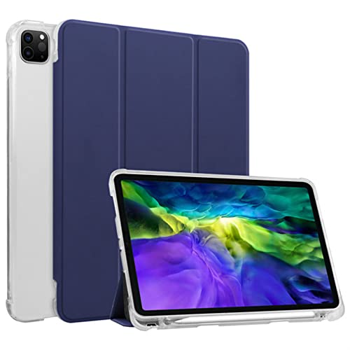 7752659642904 - SLIM CASE FOR IPAD PRO 11-INCH (3RD GENERATION) 2021 - SHOCKPROOF COVER WITH CLEAR TRANSPARENT BACK SHELL, ALSO FIT IPAD PRO 11 2ND GEN 2020, NAVY BLUE/CLEAR