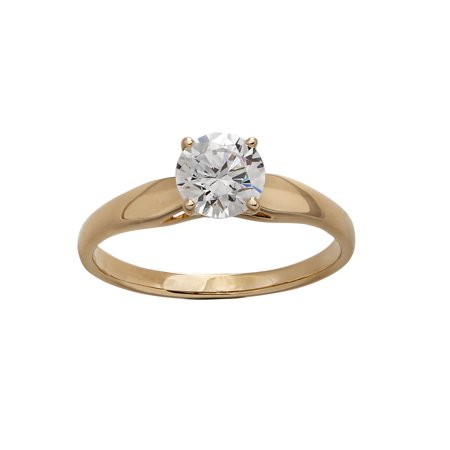 0775307141489 - BRILLIANCE FINE JEWELRY .75 CARAT T.G.W. CZ ROUND SOLITAIRE ENGAGEMENT RING IN 10KT YELLOW GOLD