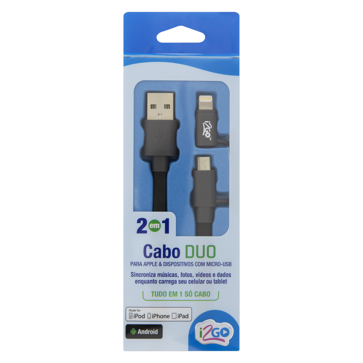 7756509000289 - CABO MICRO USB / LIGHTNING DUO I2GO