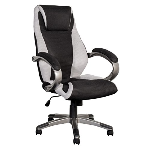 0776069994191 - CORLIVING WHL-302-C MESH FABRIC MANAGERIAL OFFICE CHAIR, BLACK/GREY