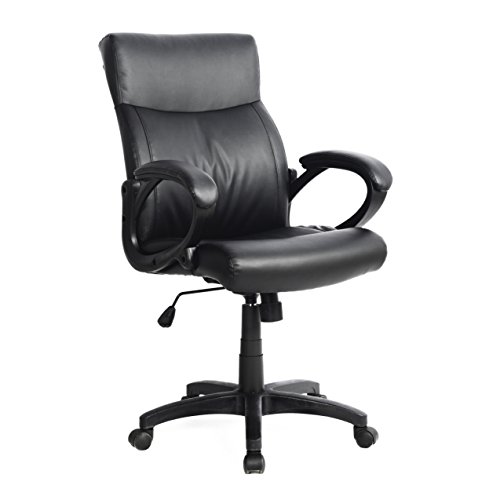 0776069994320 - CORLIVING WHL-106-C LEATHERETTE MANAGERIAL OFFICE CHAIR, BLACK
