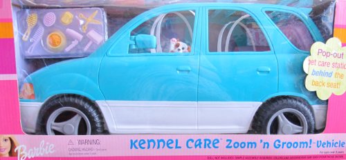 0776217003454 - BARBIE KENNEL CARE ZOOM 'N GROOM VEHICLE VAN SUV W POP OUT PET CARE STATION & MORE!