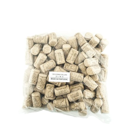 0776982010879 - 100 CORKS IN A BAG- MADE IN PORTUGAL (38 X 22 #8 SHORT, AGGLOMERATED DELUXE)