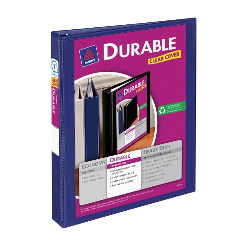 0077711170148 - AVERY DURABLE 1-INCH VINYL CLEAR-VIEW BINDER
