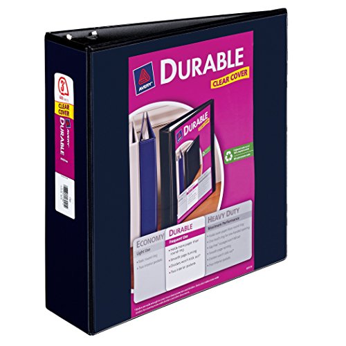 0077711170414 - AVERY DURABLE VIEW BINDER WITH 3-INCH SLANT RING, HOLDS 8.5 X 11-INCH PAPER, BLACK, 1 BINDER