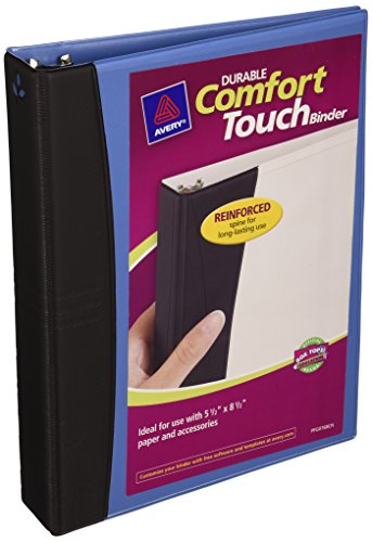 0077711173477 - AVERY COMFORT TOUCH VIEW BINDER WITH 1-INCH ROUND RING, HOLDS 5.5 X 8.5-INCH PAP