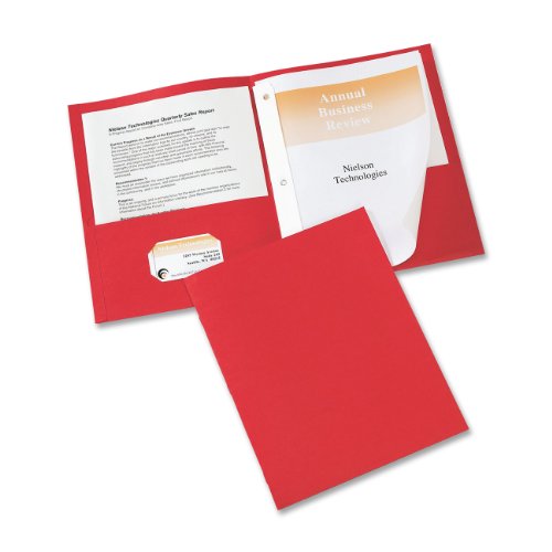 0077711479791 - AVERY RED TWO-POCKET REPORT COVERS WITH PRONG FASTENERS (25 PER BOX)