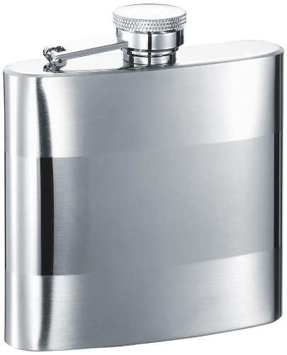 0777785702459 - VISOL CABOT TWO TONE STAINLESS STEEL HIP FLASK, 6-OUNCE, CHROME