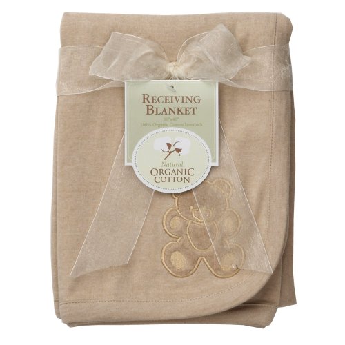 7783428312568 - AMERICAN BABY COMPANY ORGANIC EMBROIDERED RECEIVING BLANKET, MOCHA