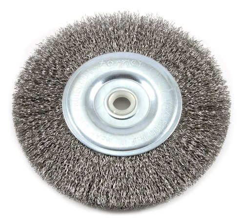 7785004563401 - FORNEY 72745 WIRE BENCH WHEEL BRUSH, COARSE CRIMPED WITH 1/2-INCH AND 5/8-INCH ARBOR, 6-INCH-BY-.012-INCH