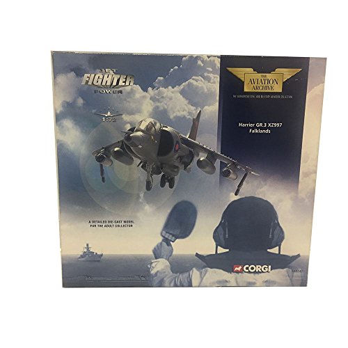 7785496358462 - CORGI THE AVIATION ARCHIVE #AA32401 JET FIGHTER POWER HARRIER GR.3 XZ997 FALKLANDS 1:72 SCALE DIECAST AIRPLANE REPLICA