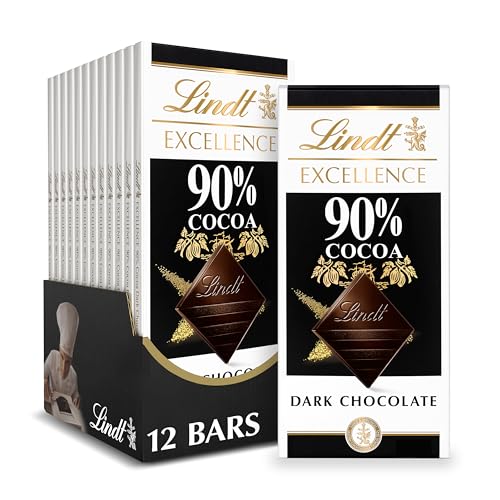 0778554137168 - LINDT EXCELLENCE BAR, 90% COCOA SUPREME DARK CHOCOLATE, GLUTEN FREE, GREAT FOR HOLIDAY GIFTING, 3.5 OUNCE (PACK OF 12)