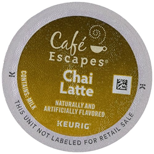 0778554630386 - CAFE ESCAPES CHAI LATTE COFFEE, KEURIG K-CUPS, 72 COUNT