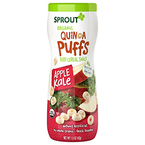 0778554750473 - SPROUT ORGANIC BABY FOOD, SPROUT QUINOA PUFFS ORGANIC BABY FOOD SNACK, APPLE KALE, 1.5 OUNCE