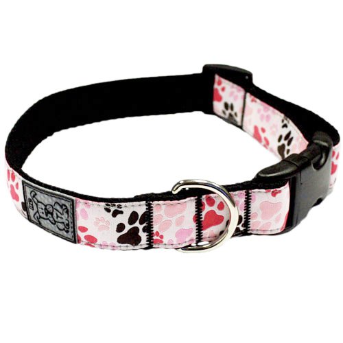 0778810821503 - RC PET PRODUCTS 1-INCH ADJUSTABLE 12 TO 20-INCH DOG CLIP COLLAR, MEDIUM, PITTER PATTER PINK