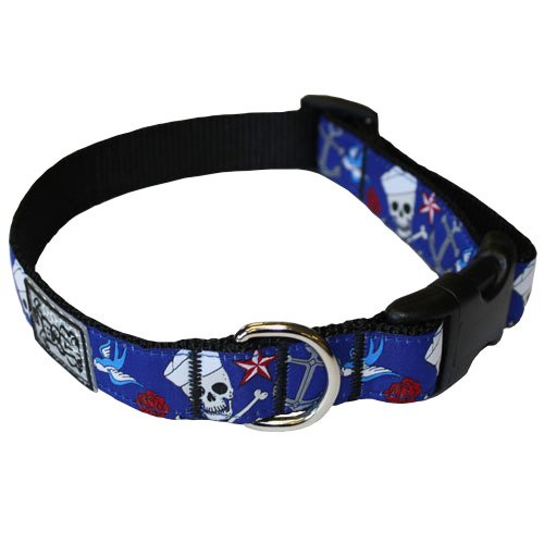 0778810827413 - RC PET PRODUCTS 1-INCH BY 15-25-INCH ADJUSTABLE DOG CLIP COLLAR, SAILOR TATTS, LARGE