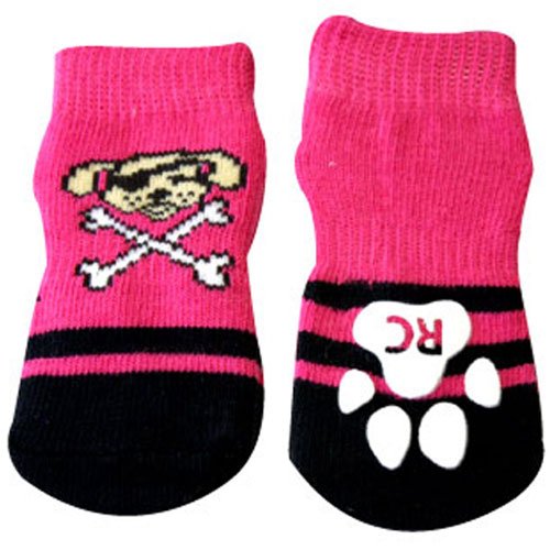 0778810833056 - RC PET PRODUCTS PAWKS DOG SOCKS, LARGE, PIRATE GIRL