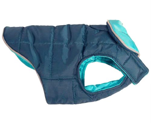 0778810835760 - RC PET PRODUCTS SKYLINE PUFFY DOG VEST, 10-INCH, LEGION BLUE/TEAL