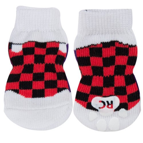 0778810845141 - RC PET PRODUCTS PAWKS DOG SOCKS, X-SMALL, CHECKERED SNEAKERS