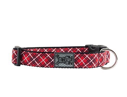 0778810876282 - RC PET PRODUCTS 3/4 ADJUSTABLE DOG CLIP COLLAR, SMALL, RED TARTAN