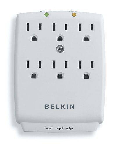 0778888461373 - BELKIN SURGEMASTER 6 OUTLET WALL-MOUNT SURGE PROTECTOR
