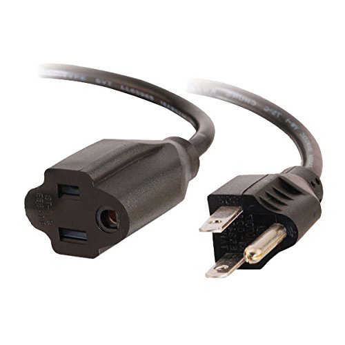 0778889322734 - C2G / CABLES TO GO 29929 16 AWG OUTLET SAVER POWER EXTENSION CORD (2 FEET, BLACK)