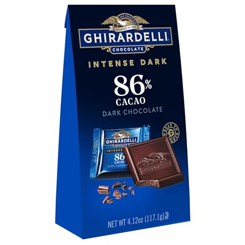 0778894602043 - GHIRARDELLI, INTENSE DARK CHOCOLATE SQUARES BAG, 86% CACAO MIDNIGHT REVERIE, 24.72 OZ, (PACK OF 6)