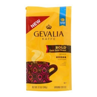 0778894737196 - GEVALIA KAFFE, GROUND COFFEE, BOLD DARK GOLD ROAST, 12OZ BAG (PACK OF 2)