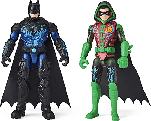 0778988376546 - DC COMICS BATMAN 4-INCH BAT-TECH BATMAN AND ROBIN ACTION FIGURES WITH 6 MYSTERY ACCESSORIES, FOR KIDS AGED 3 AND UP