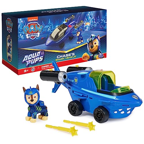 0778988455326 - PAW PATROL AQUA PUPS, CHASE TRANSFORMING SHARK VEHICLE WITH COLLECTIBLE ACTION FIGURE, KIDS TOYS FOR AGES 3 AND UP