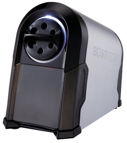 0077914057451 - BOSTITCH ANTIMICROBIAL SUPERPRO GLOW COMMERCIAL ELECTRIC PENCIL SHARPENER, 6-HOLE, SILVER/BLACK (EPS14HC)