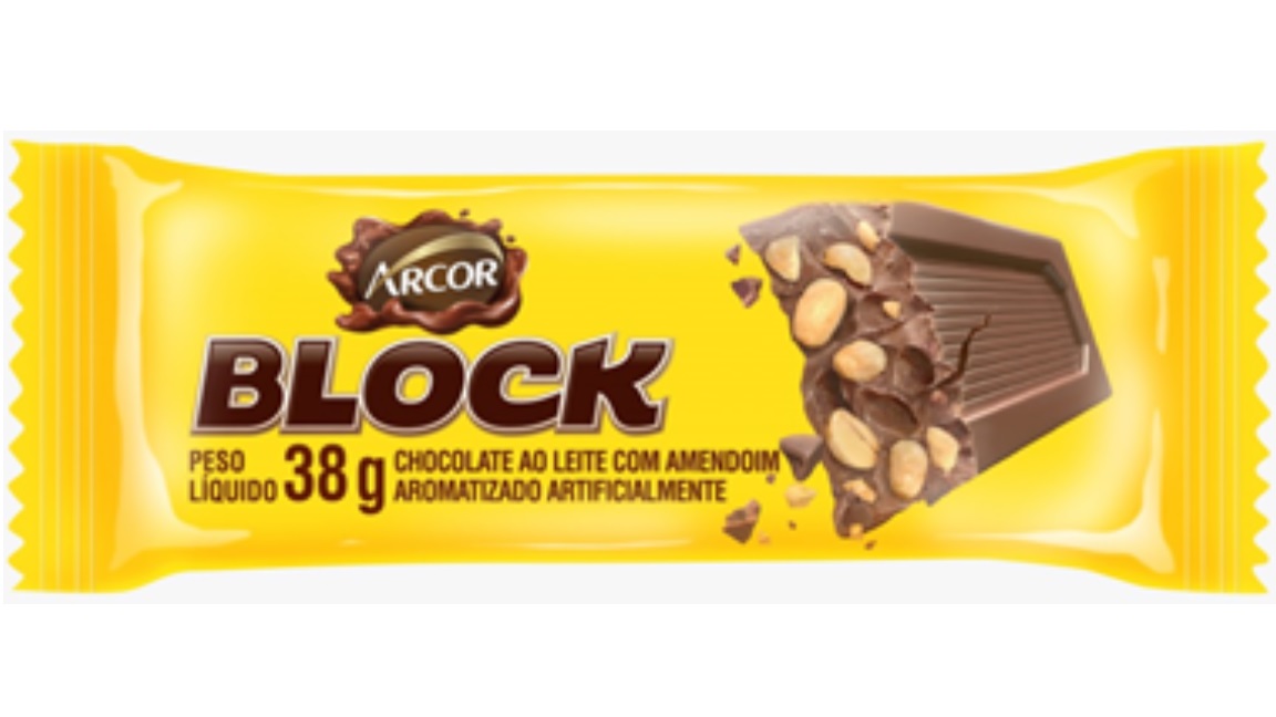 0000077953124 - CHOCOLATE AO LEITE COM AMENDOIM BLOCK PACOTE 38G