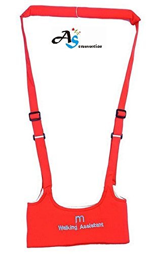 7797478123531 - A&S CREAVENTION?® BABYWALKER BABY WALKING PROTECTIVE BELT CARRY TROOPER WALKING HARNESS LEARNING ASSISTANT (RED) COLOR: RED, MODEL: