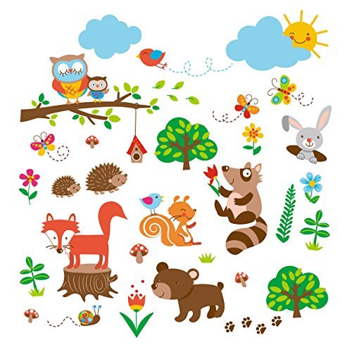 7797478138238 - INTO THE WOODS BABY/NURSERY DECORATIVE WALL ART STICKER DECALS, MODEL: CC1030DC