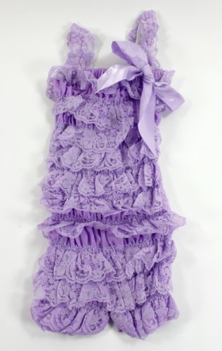 7797478157635 - LACE RUFFLE PETTI ROMPER FOR INFANT TO 2-4T (LARGE (1-2 YEARS), LAVENDER) SIZE: LARGE (1-2 YEARS) COLOR: LAVENDER, MODEL: