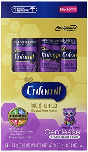 7797478179989 - ENFAMIL GENTLEASE INFANT FORMULA MILK-BASED POWDER WITH IRON, SINGLE SERVE PACKETS, 14 COUNT-8.54OZ TOTAL (PACKAGING MAY VARY) SIZE: 8.54 OUNCE STYLE: POWDER, MODEL: 869369