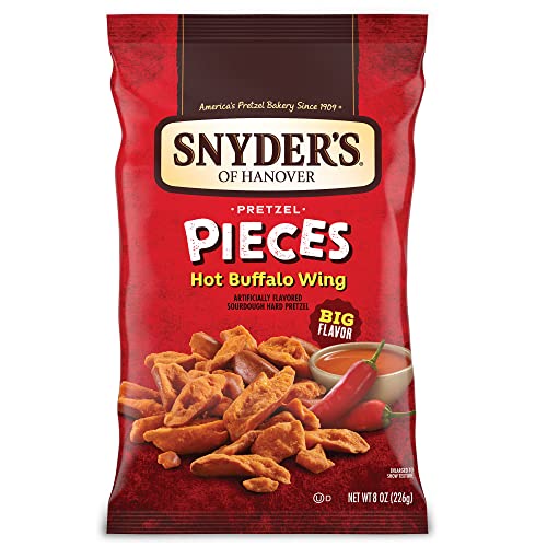 0077975087664 - SNYDER'S OF HANOVER PRETZEL PIECES, HOT BUFFALO WING, 8 OUNCE (PACK OF 6)