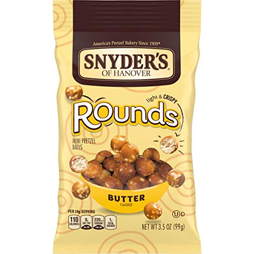 0077975094259 - SNYDER’S OF HANOVER PRETZELS, ROUNDS, BUTTER, 3.5 OUNCE (PACK OF 8)