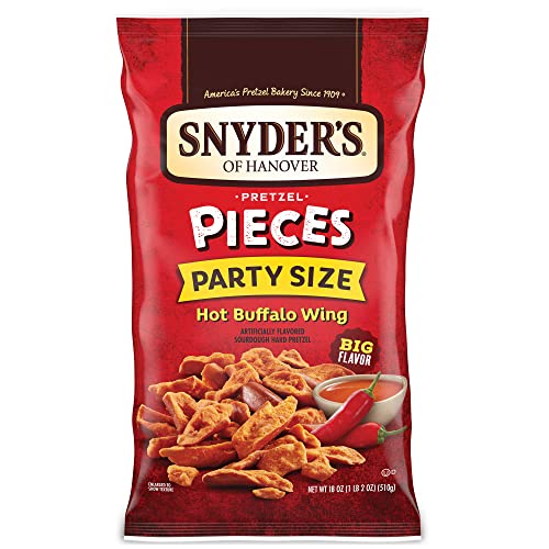 0077975094693 - SNYDERS OF HANOVER PRETZEL PIECES, HOT BUFFALO WING, PARTY SIZE 18 OZ