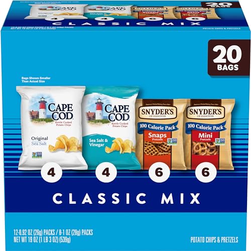 0077975095959 - SNYDERS OF HANOVER AND CAPE COD CLASSIC MIX VARIETY PACK, 20 COUNT SNACK BAGS
