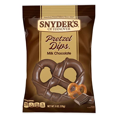 0077975099896 - SNYDER'S OF HANOVER DIPPED IN HERSHEY'S MILK CHOCOLATE PRETZEL DIPS, 6 OUNCE