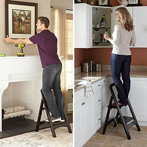 0780186102964 - KITCHEN STEP STOOL,WOOD STEP STOOL,BED STEP STOOL,FOLDING WOOD STEP STOOL,BED STEP STOOL,2 STEP STOOL.
