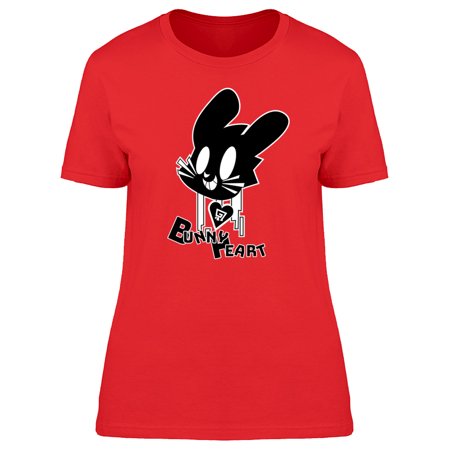 0780270004112 - ENERGETIC AND TROUBLE MAKER BUNNY HEART IN ONE INK WOMEN’S T-SHIRT