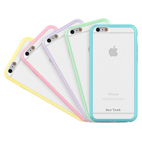0780411182785 - IPHONE 6 CASE, 5 PCS ACE TEAH IPHONE 6 6S (4.7 INCH) PROTECTIVE CASE HARD BACK MATTE COVER PC WITH SHOCK ABSORBING TPU ANTI-SCRATCH FINISH SLIM THIN BUMPER CASE - PURPLE, GREEN, BLUE, PINK, BEIGE