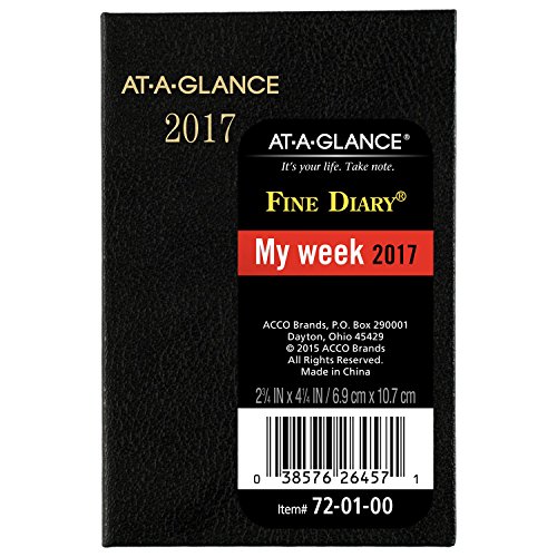 0780411996955 - AT-A-GLANCE POCKET DIARY 2017, WEEKLY / MONTHLY, FINE DIARY, 2-3/4 X 4-1/4, COLOR SELECTED FOR YOU MAY VARY