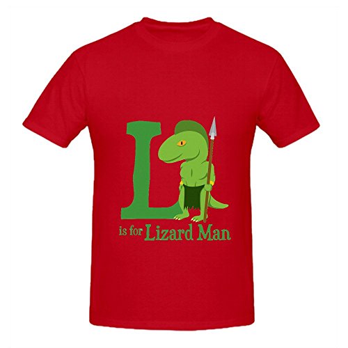 7804752168871 - L IS FOR LIZARD MAN MEN O NECK CASUAL SHIRT RED