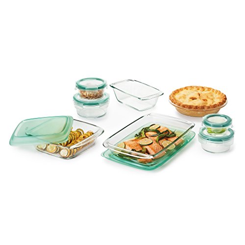 0780509273715 - OXO GOOD GRIPS 14 PIECE FREEZER-TO-OVEN SAFE GLASS BAKE, SERVE AND STORE SET