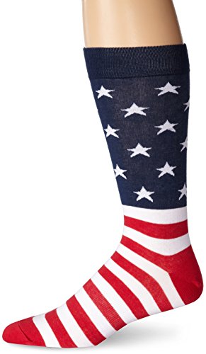 0780512236066 - K. BELL SOCKS MEN'S AMERICAN FLAG SOCK, RED/WHITE/BLUE, 10-13/SHOE SIZE 6-12