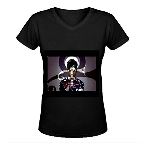 7806442234453 - PRINCE WHEN DOVES CRY PRINCE FUNK WOMEN V NECK CUSTOMIZED T SHIRT BLACK